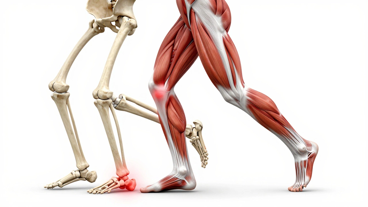 Anatomical view of joint stress from running impact
