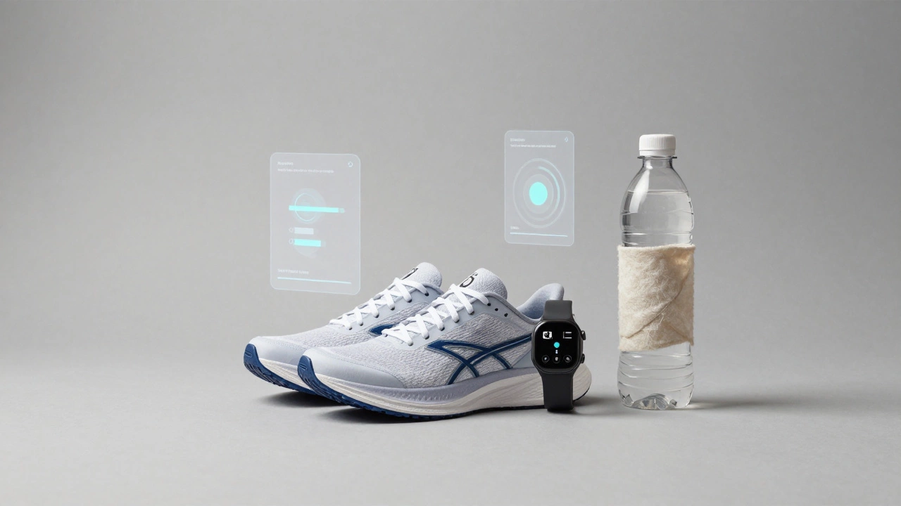Sustainable smart sports gear including shoes and watch
