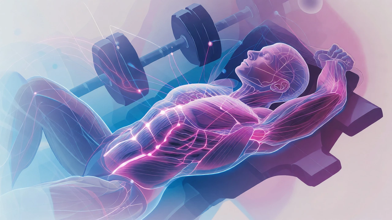 Abstract illustration of muscle recovery during rest